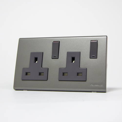 REFINA #2G 13A SOCKET METALIC GRAY WEB11129-MH