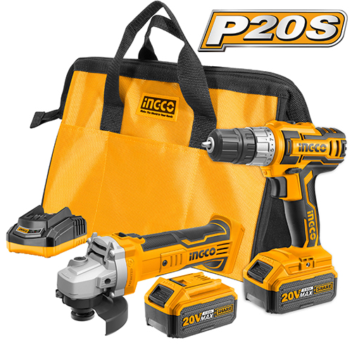 CORDLESS DRILL & ANGLE GRINDER SET-C4-SS #CKLI2009